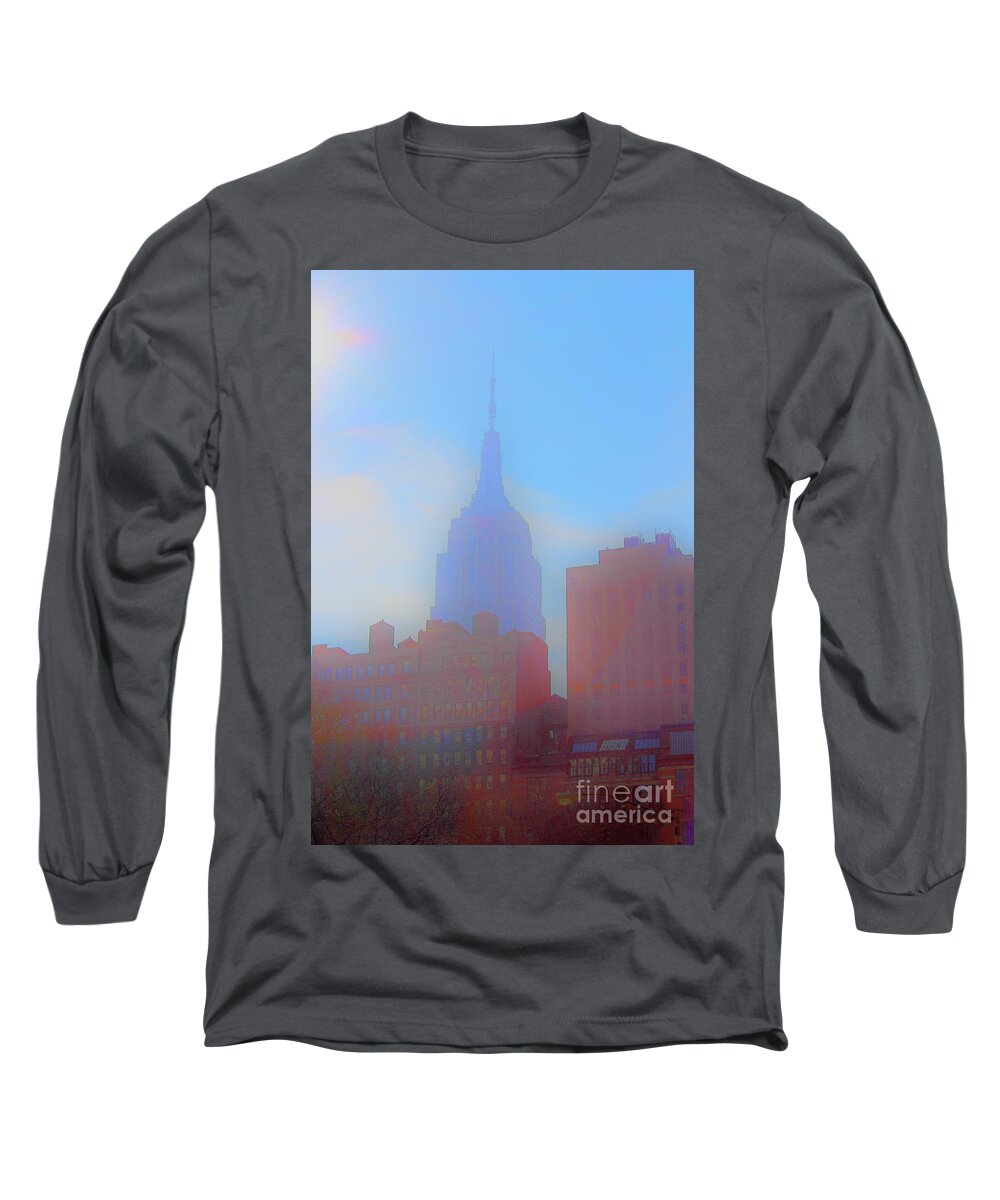 Walter Paul Bebirian: The Bebirian Art Collection Long Sleeve T-Shirt featuring the digital art 1-24-2012c by Walter Paul Bebirian