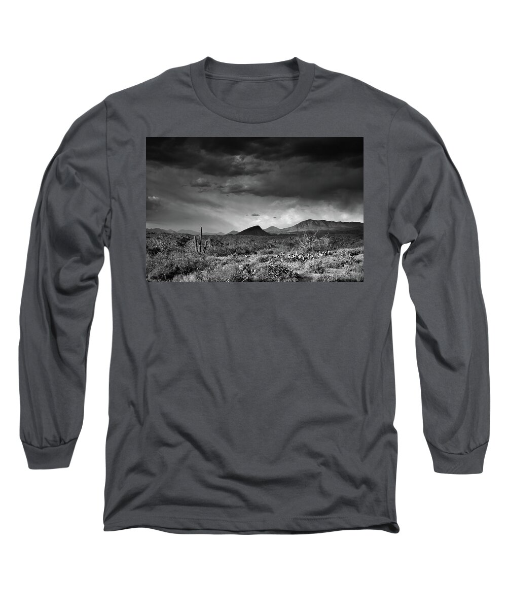 Arizona Long Sleeve T-Shirt featuring the photograph Arizona Desert Black and White #1 by Chance Kafka