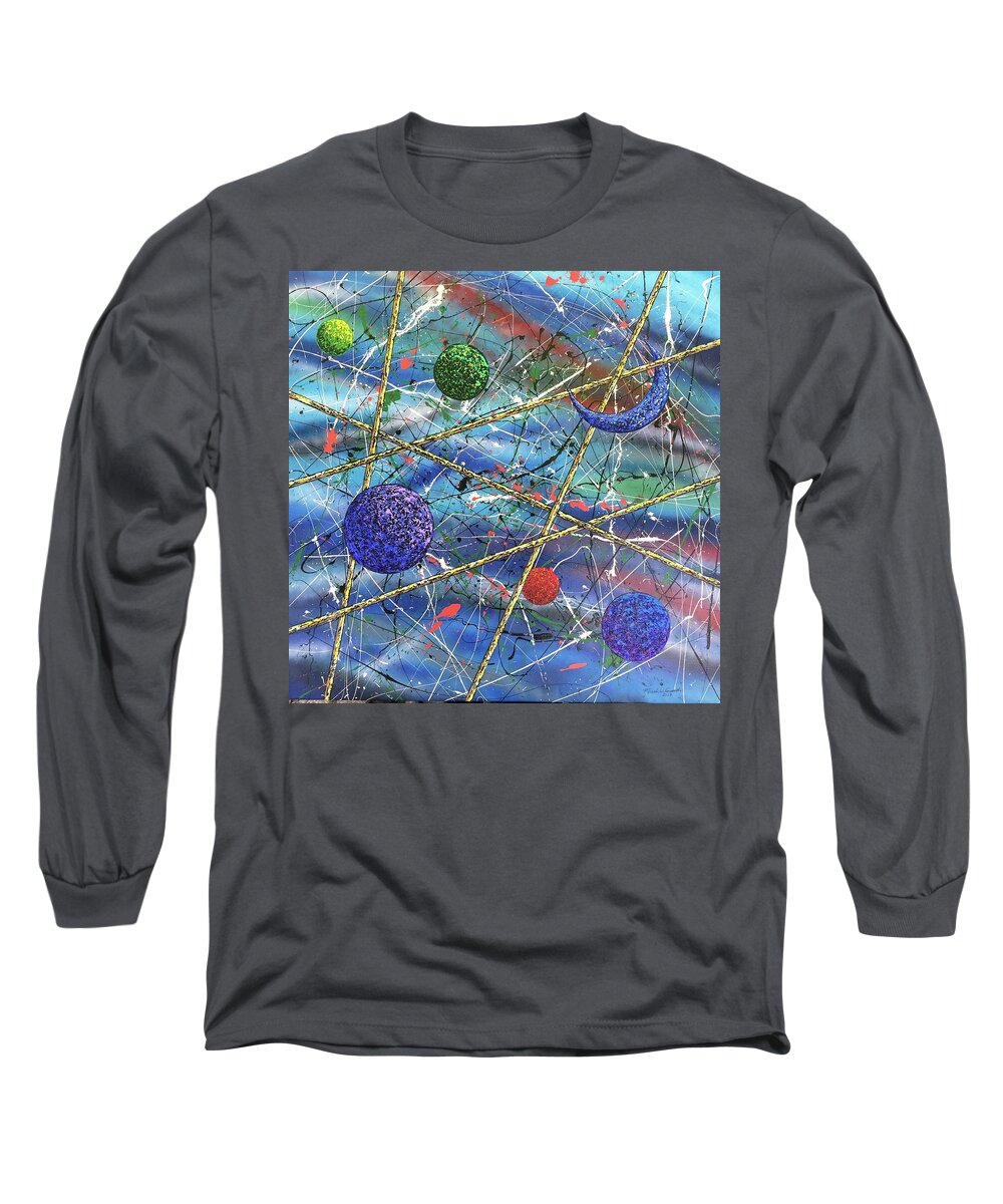 Abstract Long Sleeve T-Shirt featuring the painting Crescent #2 by Micah Guenther