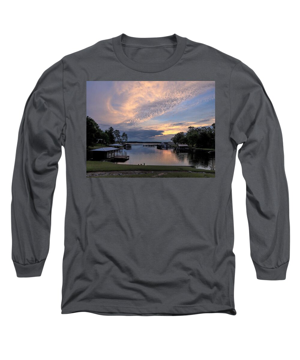 Lake Long Sleeve T-Shirt featuring the photograph Goose Rejoice Sunrise #1 by Ed Williams
