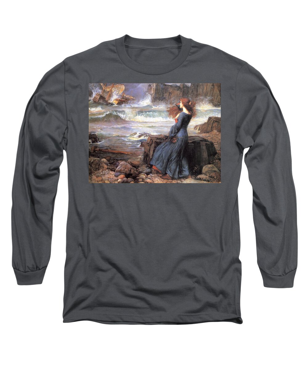 20th Century Painter Long Sleeve T-Shirt featuring the painting Miranda - The Tempest, from 1916 by John William Waterhouse