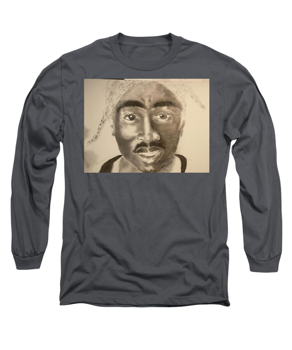  Long Sleeve T-Shirt featuring the drawing PAC by Angie ONeal