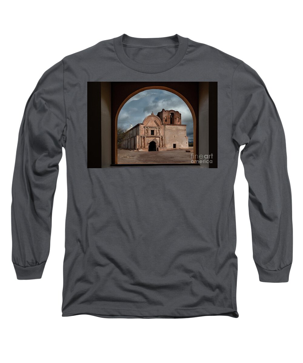 Architecture Long Sleeve T-Shirt featuring the photograph San Jose De Tumacacori Mission II by Sandra Bronstein