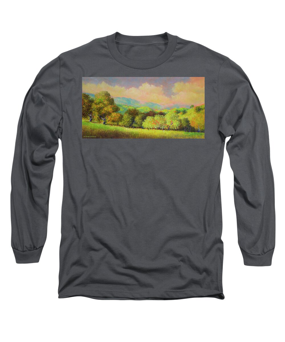Landscape Long Sleeve T-Shirt featuring the painting Santa Ynez Hills #1 by Douglas Castleman