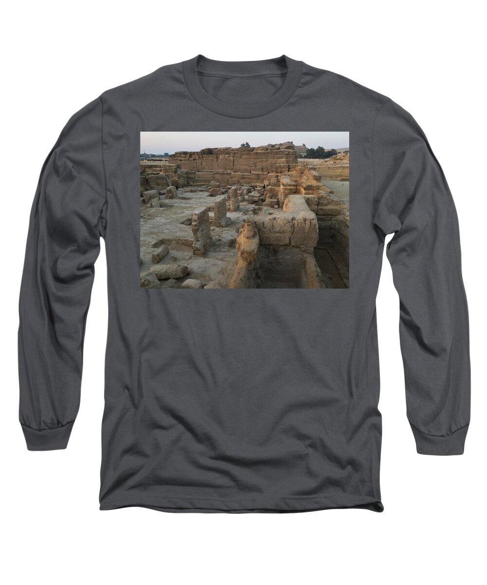 Giza Long Sleeve T-Shirt featuring the photograph Sphinx Temple #1 by Trevor Grassi