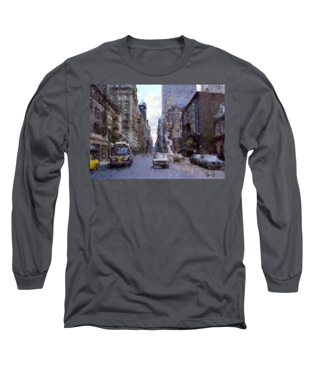 125 Long Sleeve T-Shirt featuring the digital art Street #1 by Sean Parnell