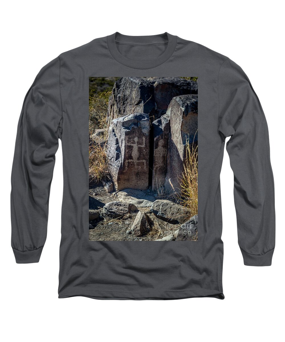 Ancient Long Sleeve T-Shirt featuring the photograph Three Rivers Petroglyphs #15 #1 by Blake Webster