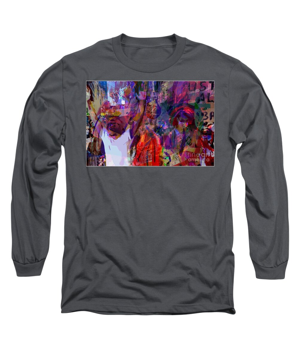 Protests Long Sleeve T-Shirt featuring the digital art Us 2020 #2 by Joe Roache