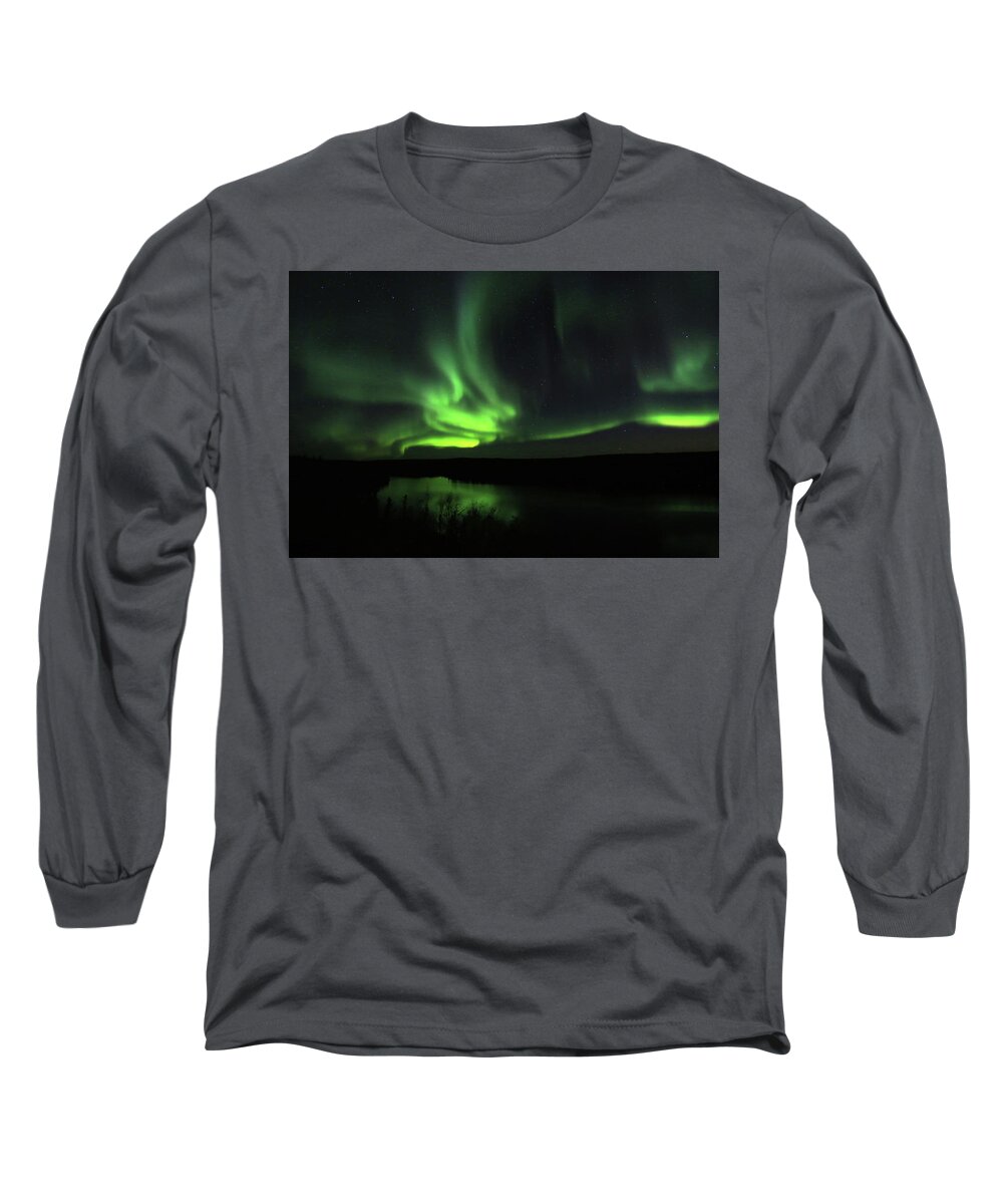 Northern Lights Long Sleeve T-Shirt featuring the photograph Northern Lights #8 by Shixing Wen