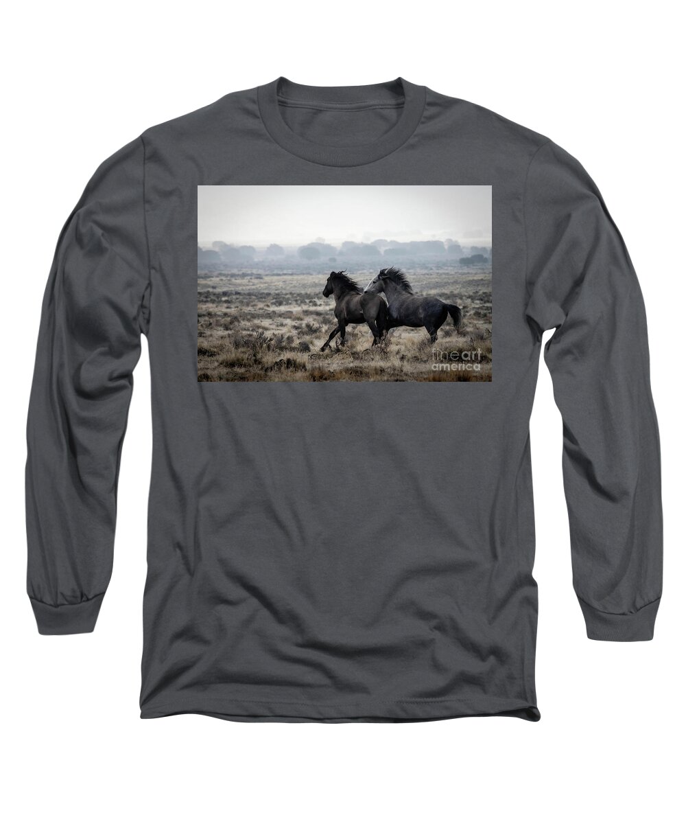  Long Sleeve T-Shirt featuring the photograph Wild Horses #10 by Julie Argyle