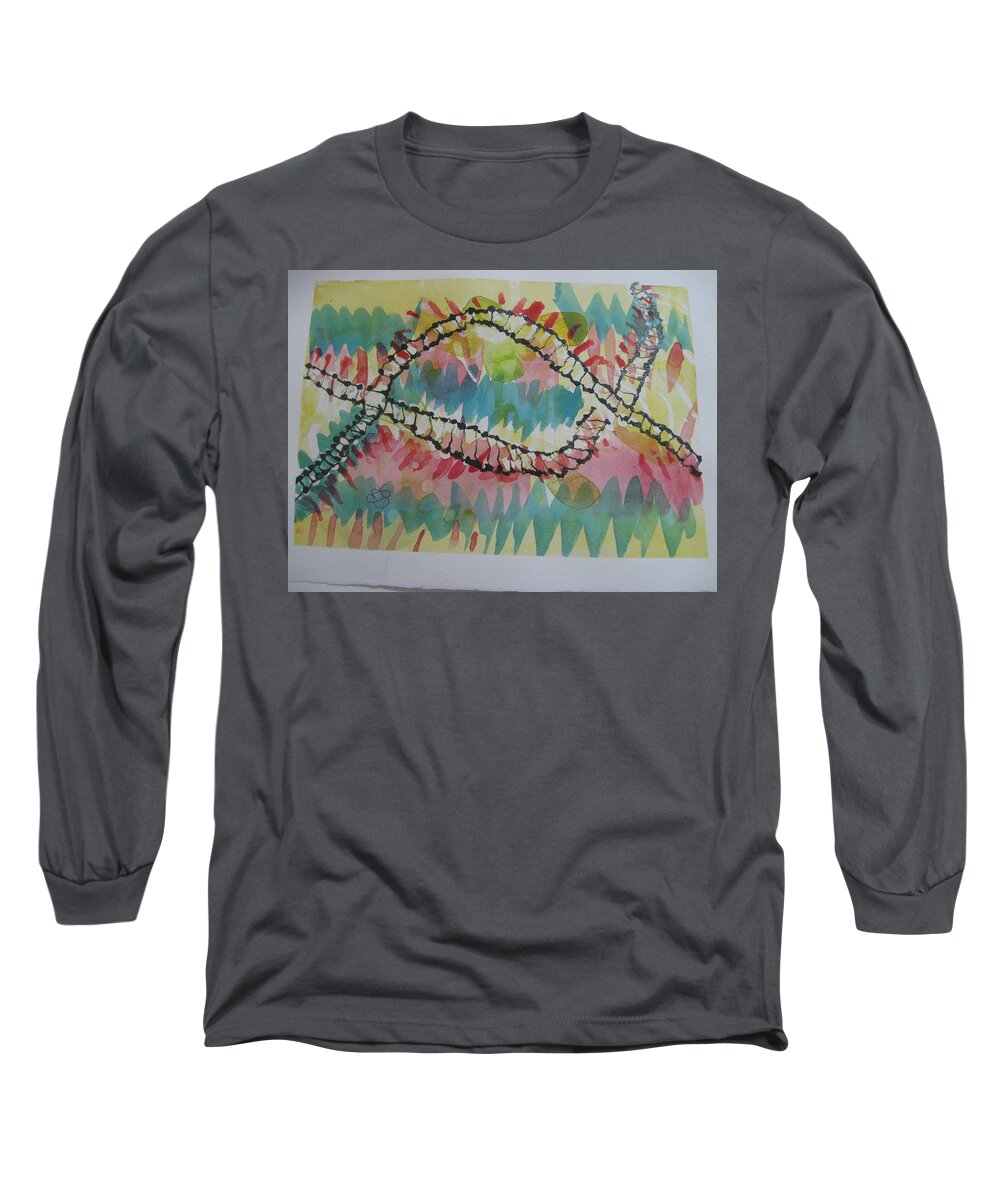  Long Sleeve T-Shirt featuring the drawing 102-1216 by AJ Brown