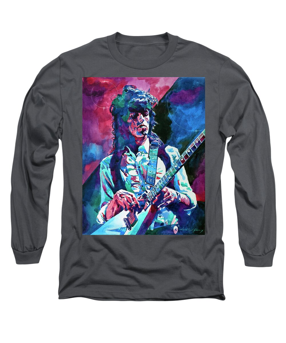 Rolling Stones Long Sleeve T-Shirt featuring the painting Keith Richards A Rolling Stone by David Lloyd Glover
