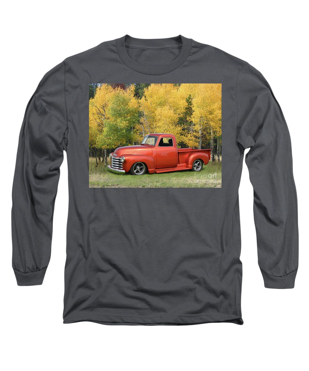 1953 Long Sleeve T-Shirt featuring the photograph 1953 Chevy Pickup, Aspens by Ron Long