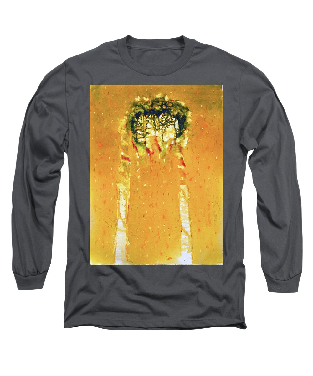  Long Sleeve T-Shirt featuring the painting And another day with different colours by Petra Rau