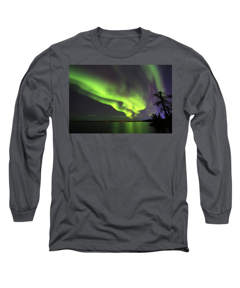 Northern Lights Long Sleeve T-Shirt featuring the photograph Northern Lights #5 by Shixing Wen