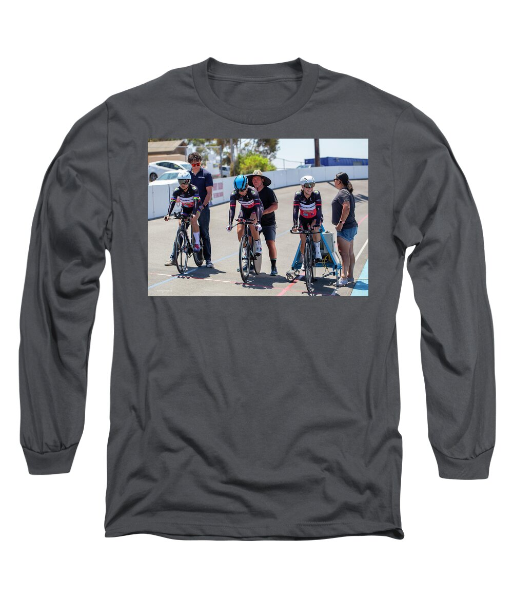 Scnca Masters State Track Cycling Championships 2019 At The San Diego Velodrome Long Sleeve T-Shirt featuring the photograph SCNCA Masters State Track Cycling Championships 2019 #43 by Dusty Wynne