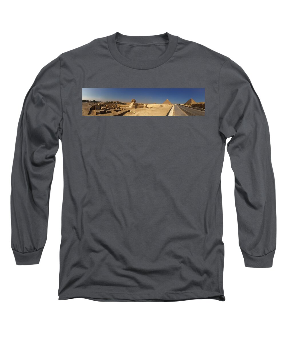 Giza Long Sleeve T-Shirt featuring the photograph Great Pyramids #5 by Trevor Grassi