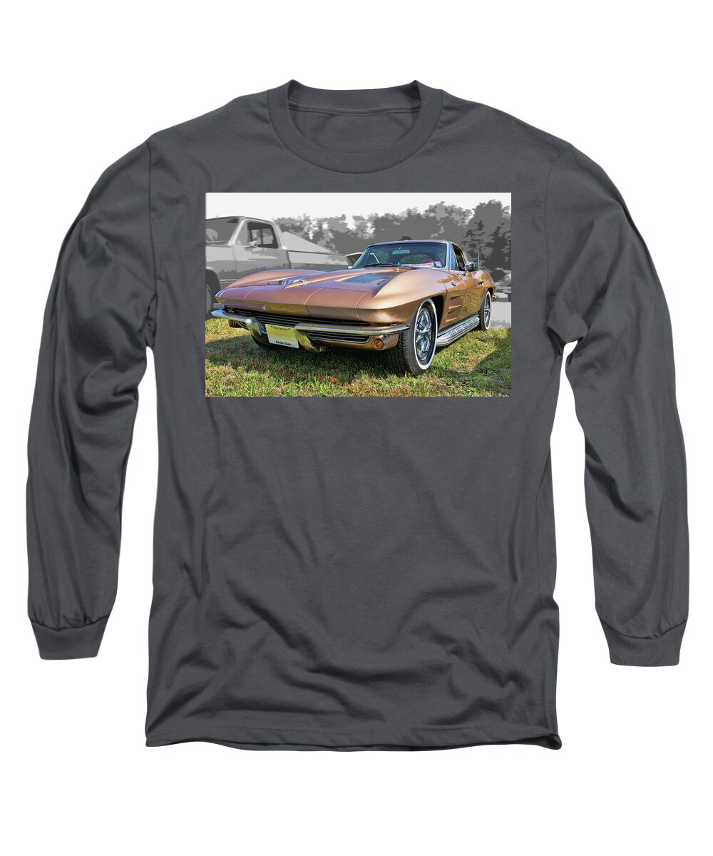 Chevrolet Corvette Long Sleeve T-Shirt featuring the photograph '63 Chevrolet Corvette #63 by Daniel Adams