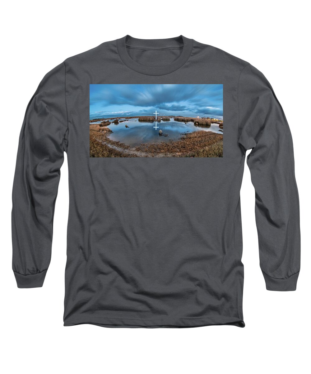 Poquoson Long Sleeve T-Shirt featuring the photograph Poquoson Marsh Cross #8 by Jerry Gammon