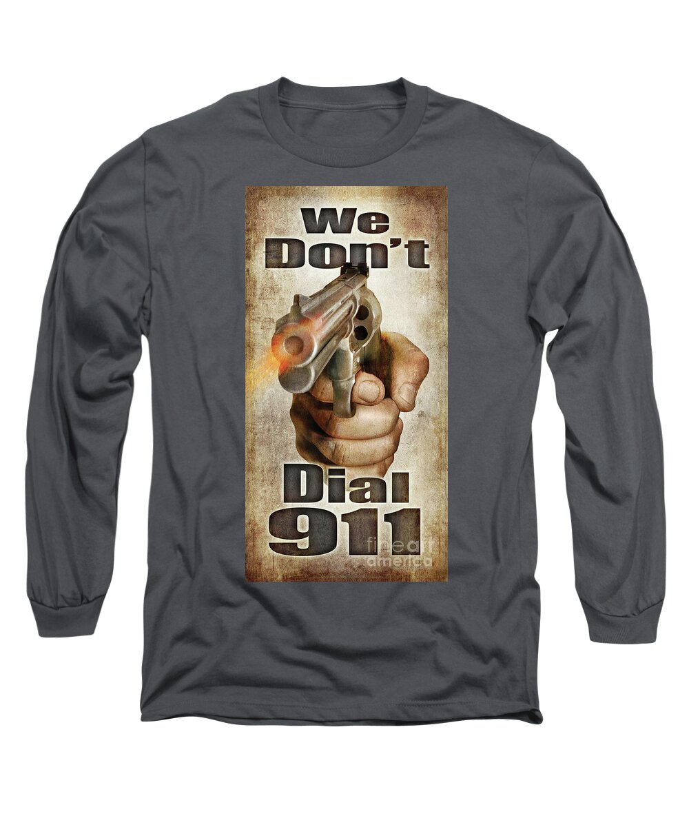 Jq Licensing Long Sleeve T-Shirt featuring the digital art 911 Sign by Jeff Wack