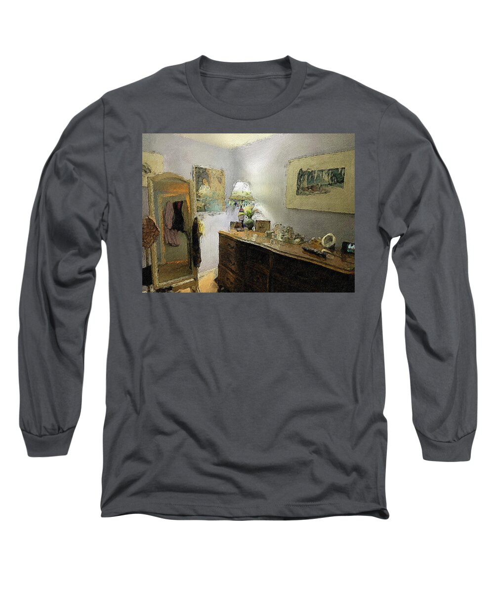  Long Sleeve T-Shirt featuring the digital art A Cold Corner of the Room by Steve Glines