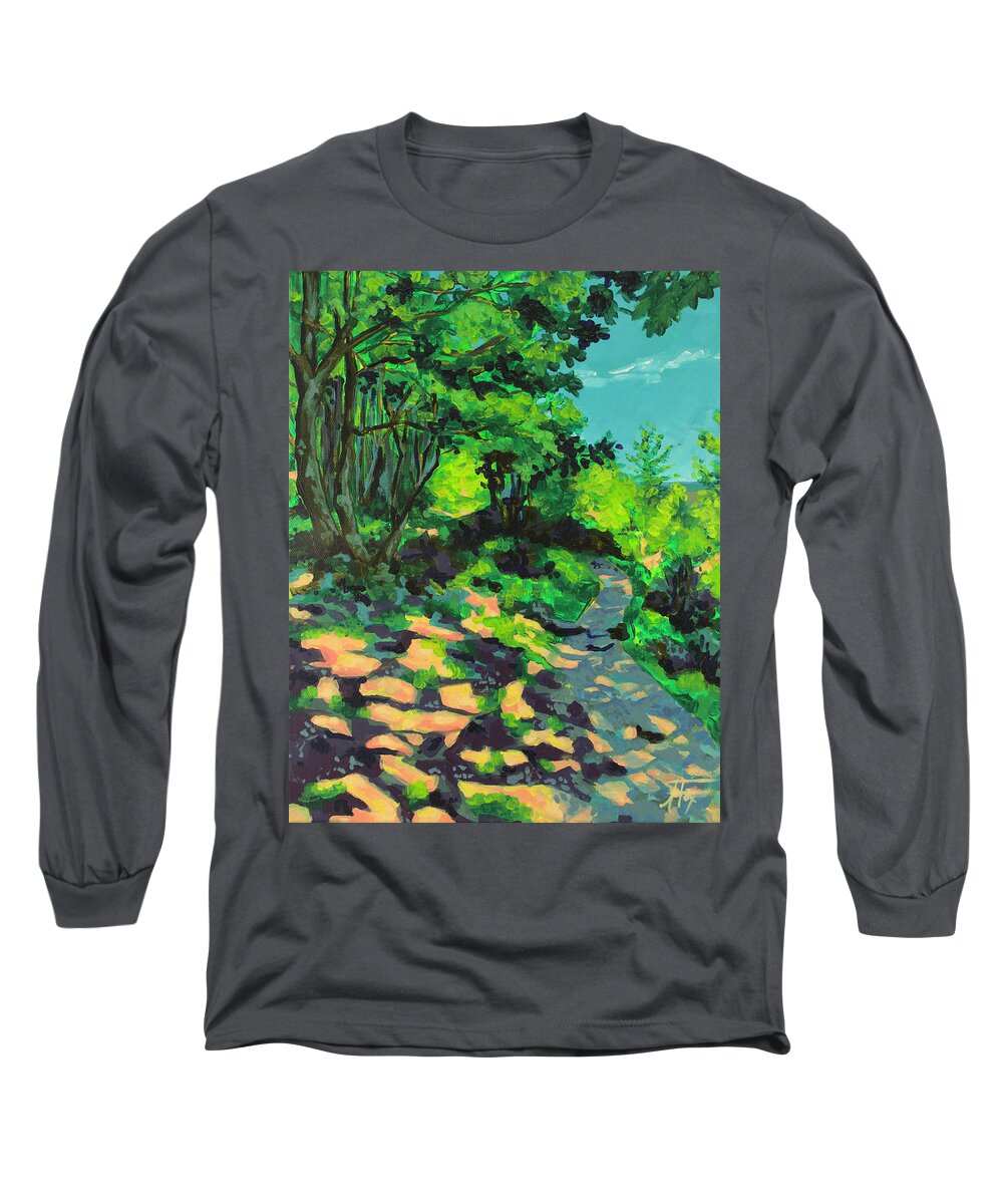 Houston Long Sleeve T-Shirt featuring the painting A Light on my Path by Allison Fox