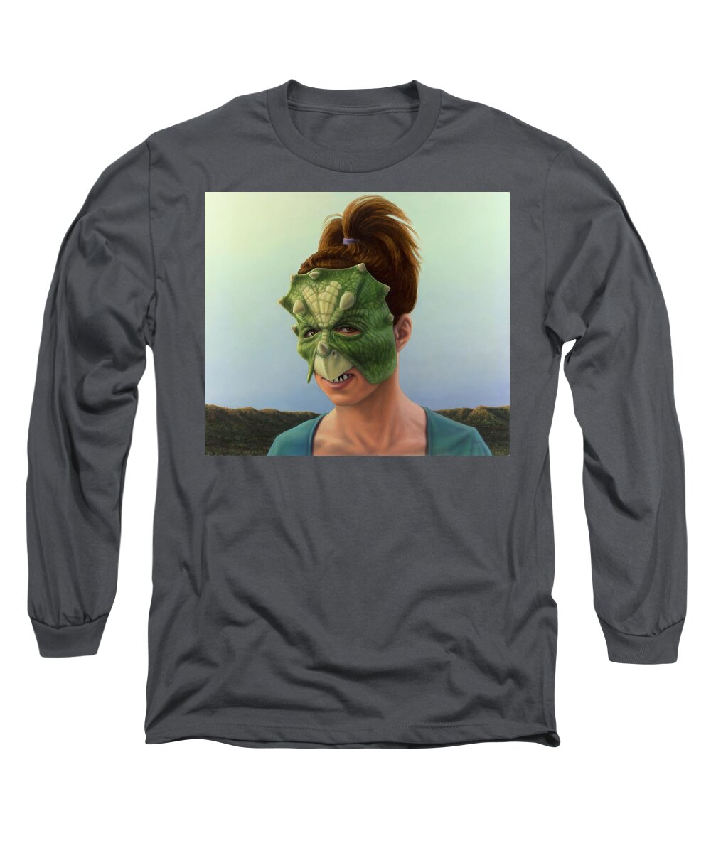 Lizard Long Sleeve T-Shirt featuring the painting A Lovely Lizard by James W Johnson
