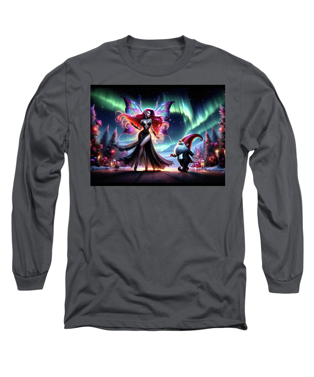 Enchanted Forest Long Sleeve T-Shirt featuring the digital art A New Year's Eve Gala by Bill and Linda Tiepelman