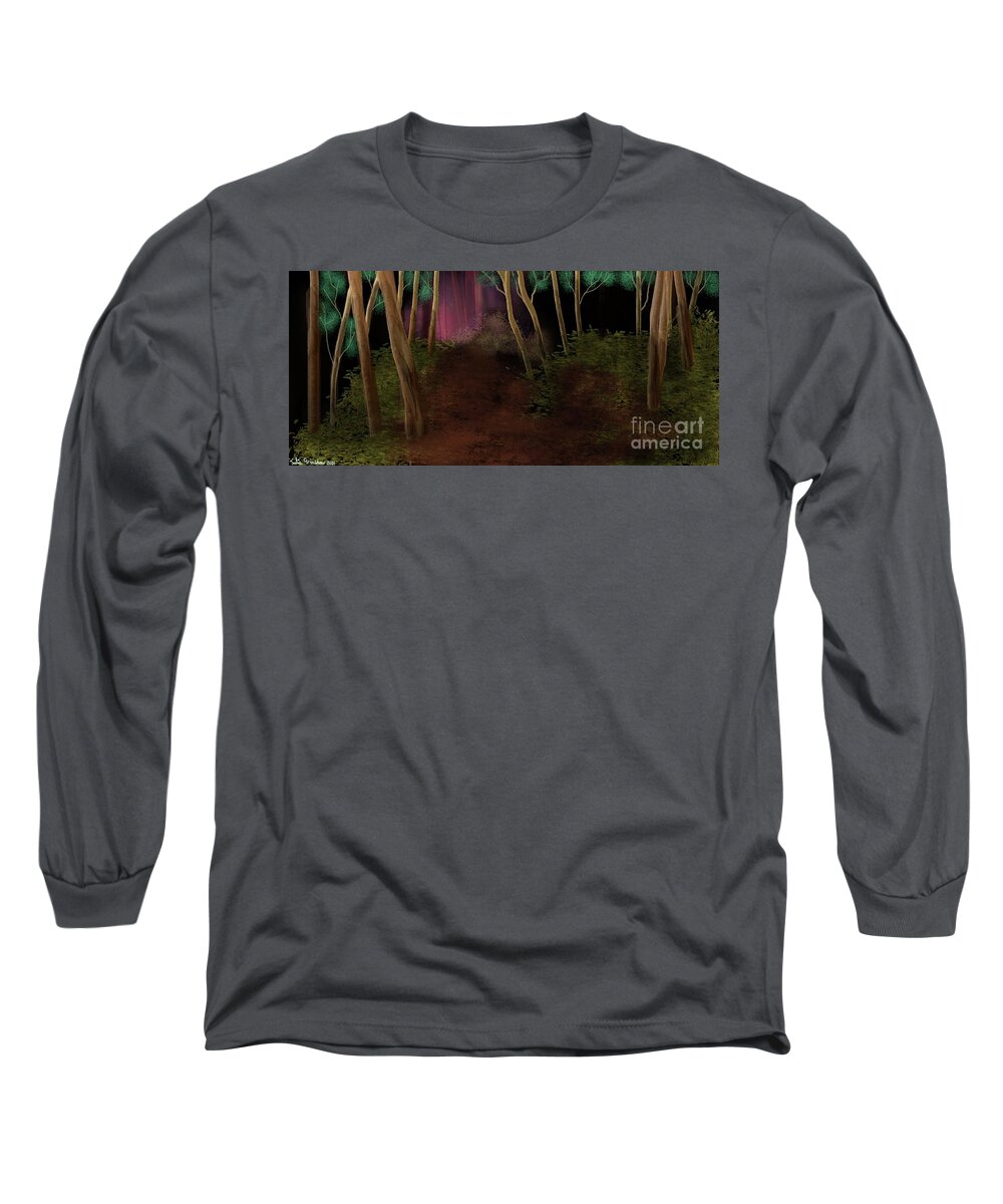 Forrest Long Sleeve T-Shirt featuring the digital art A Night Tales by Julie Grimshaw