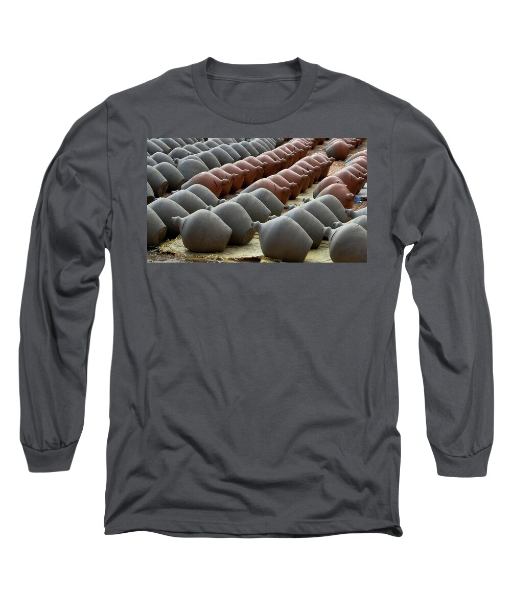 Pottery Long Sleeve T-Shirt featuring the photograph A Potter's Work by Leslie Struxness