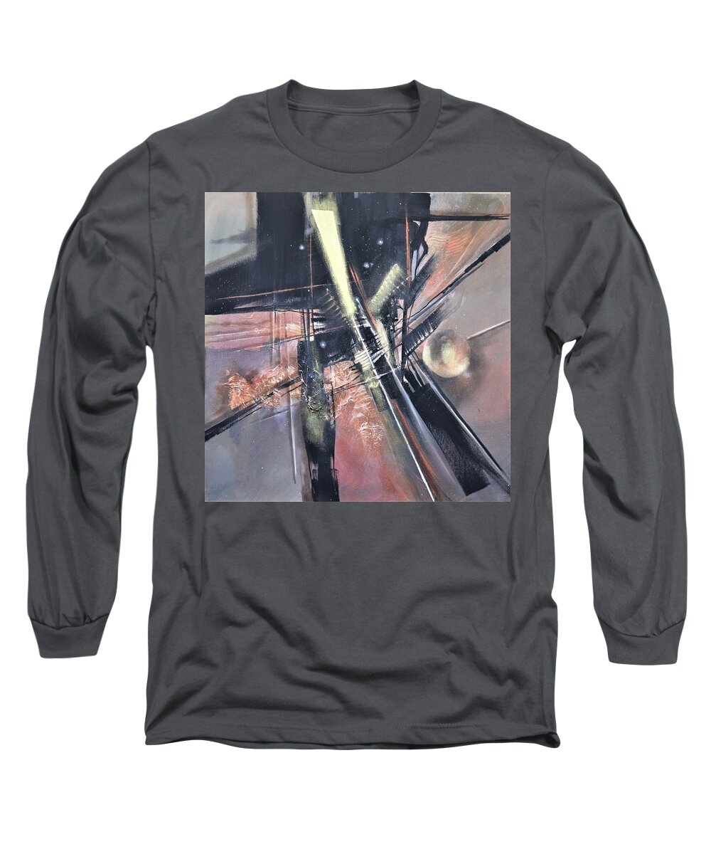 Abstract Long Sleeve T-Shirt featuring the painting Acrophobia by Tom Shropshire
