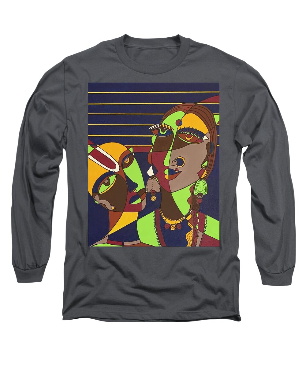 Cubism Long Sleeve T-Shirt featuring the painting Adoration by Raji Musinipally