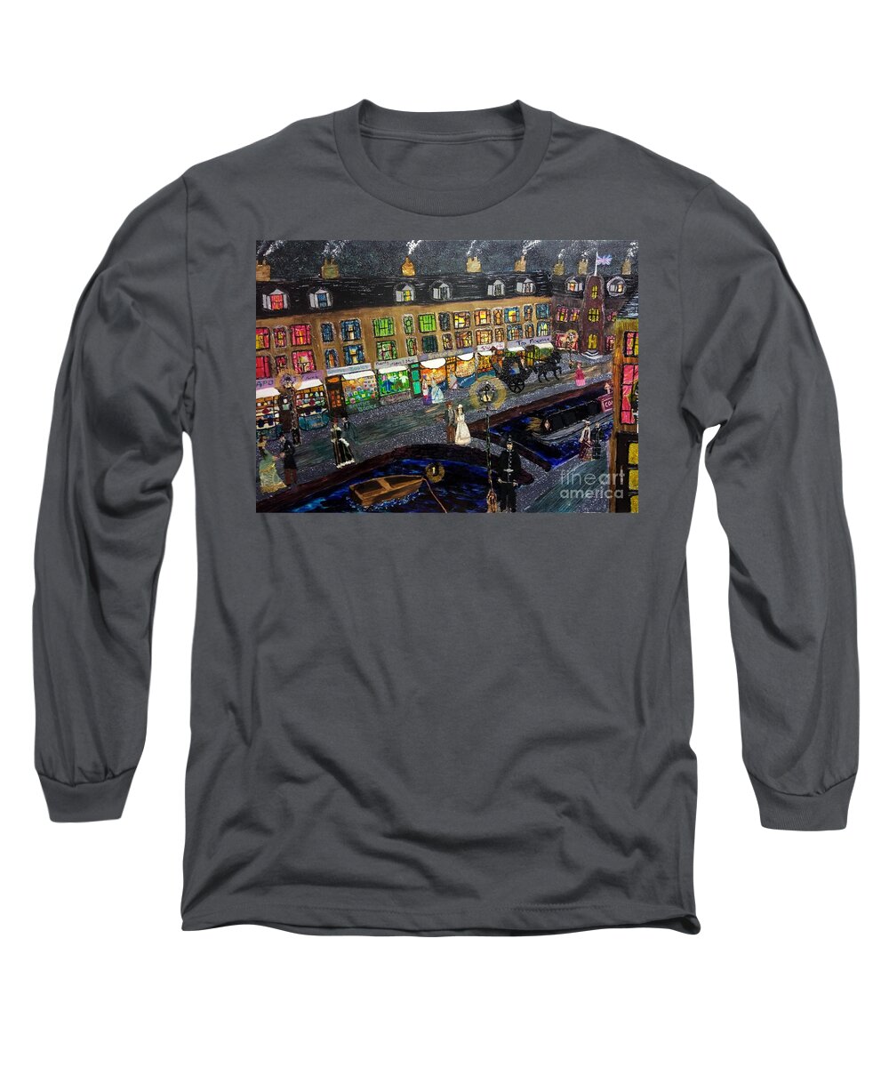 History Long Sleeve T-Shirt featuring the mixed media Adrift by David Westwood