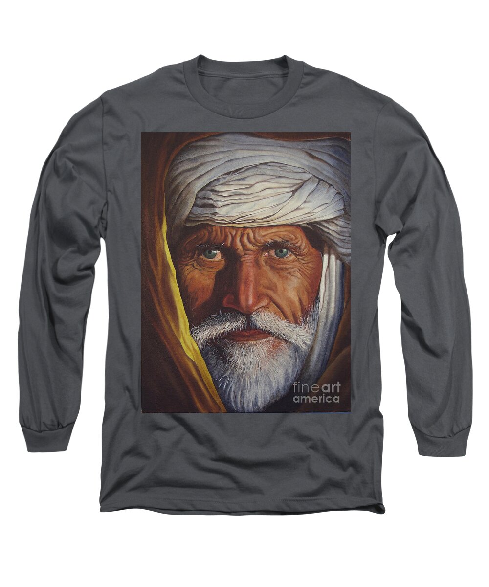 Afghan Long Sleeve T-Shirt featuring the painting Afghan by Ken Kvamme