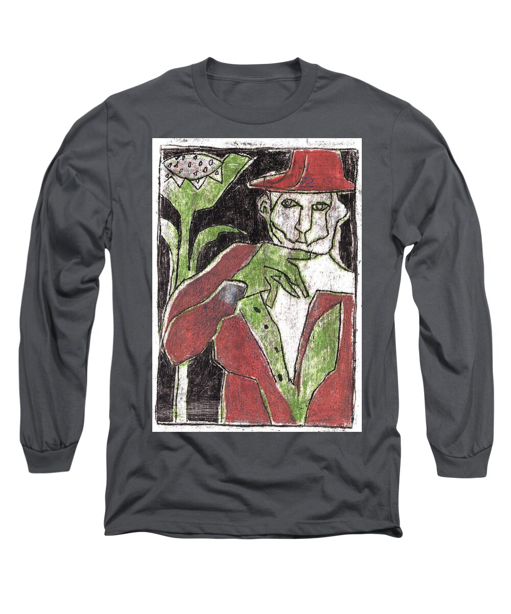 Oil Long Sleeve T-Shirt featuring the painting Heckel's Horse Jr. oil painting 14 by Edgeworth Johnstone