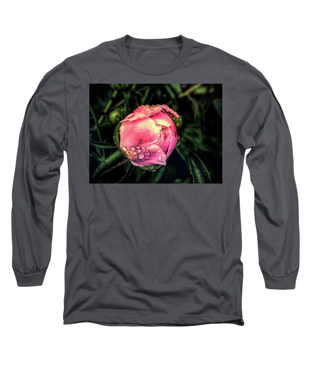 Flower Long Sleeve T-Shirt featuring the digital art After the Rain by Jo-Anne Gazo-McKim