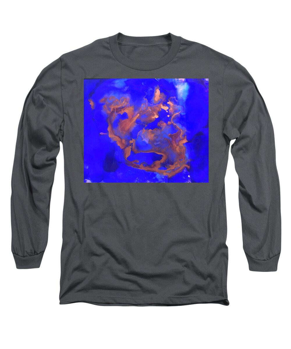 Abstract Long Sleeve T-Shirt featuring the painting All That Glitters by Christy Sawyer