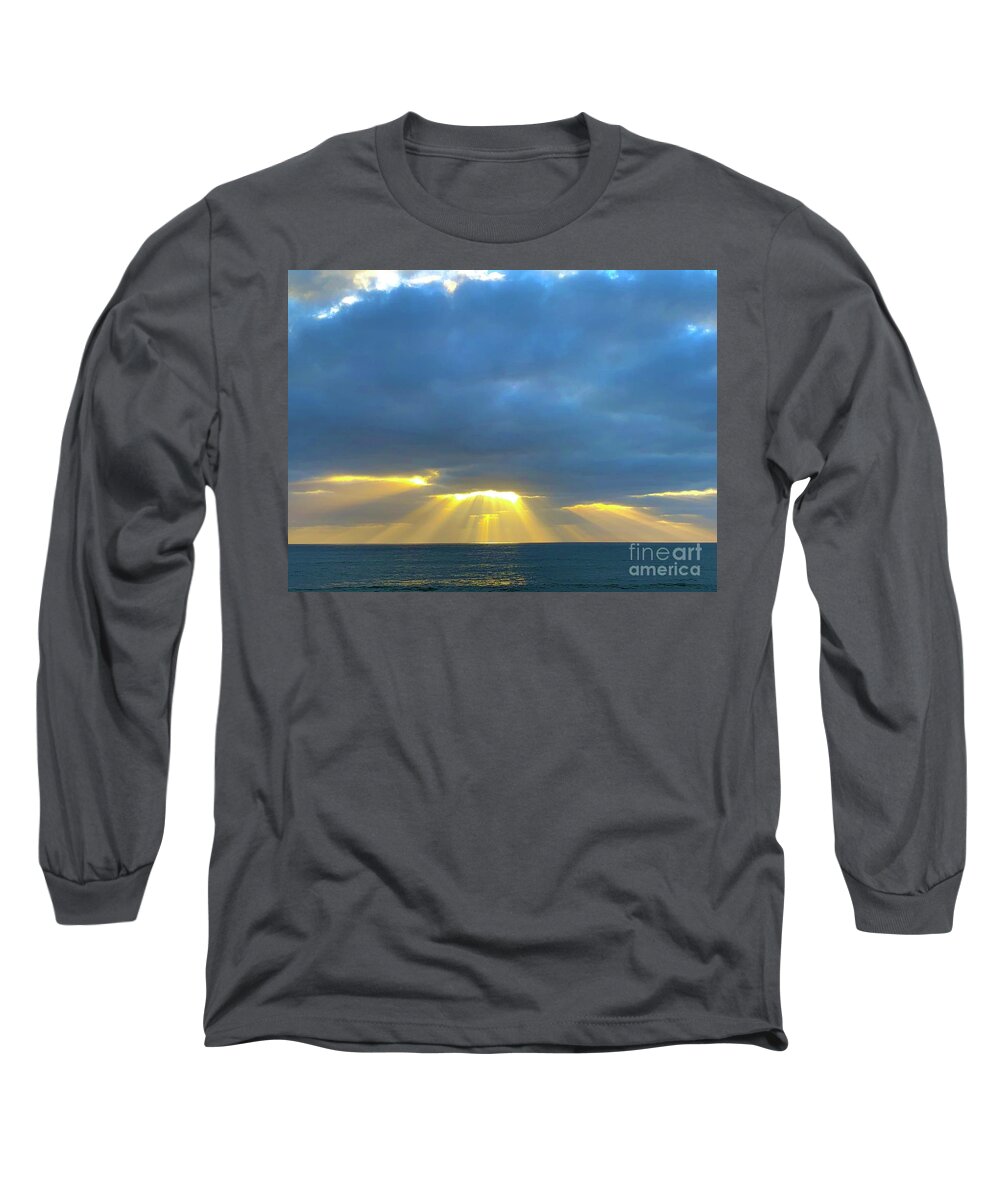 Pacific Ocean Sunset Long Sleeve T-Shirt featuring the digital art Amazing Grace by Tammy Keyes