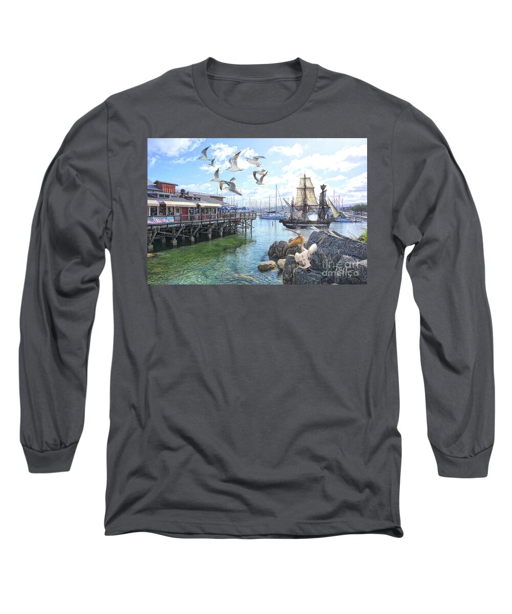 California Long Sleeve T-Shirt featuring the photograph Angry Pelican by Deb Nakano