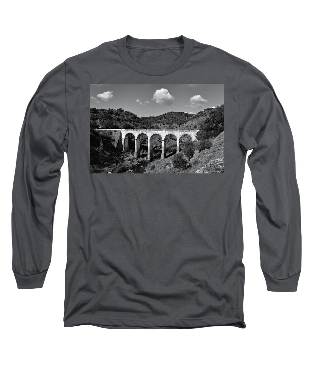 Mertola Long Sleeve T-Shirt featuring the photograph Antique Mertola's Bridge in Alentejo by Angelo DeVal