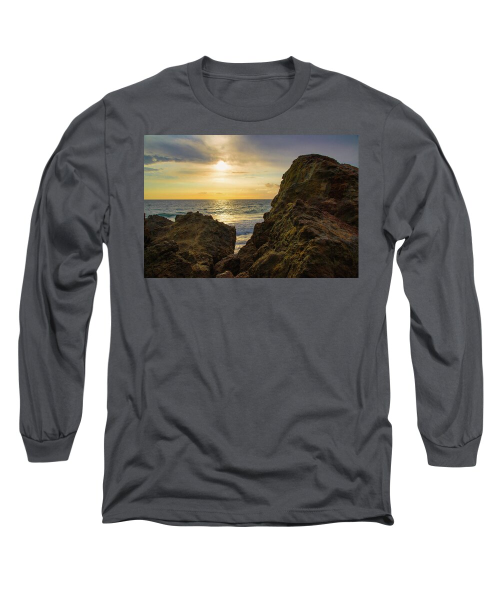 Ocean Long Sleeve T-Shirt featuring the photograph Approaching Sunset at Point Dume by Matthew DeGrushe
