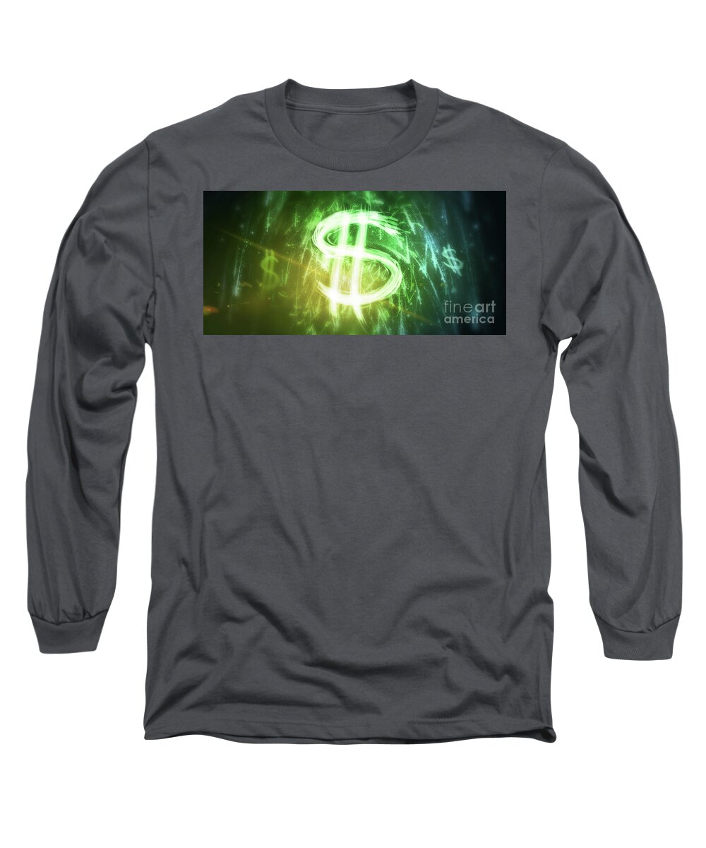 Money Long Sleeve T-Shirt featuring the digital art Art - It's All About the Money by Matthias Zegveld
