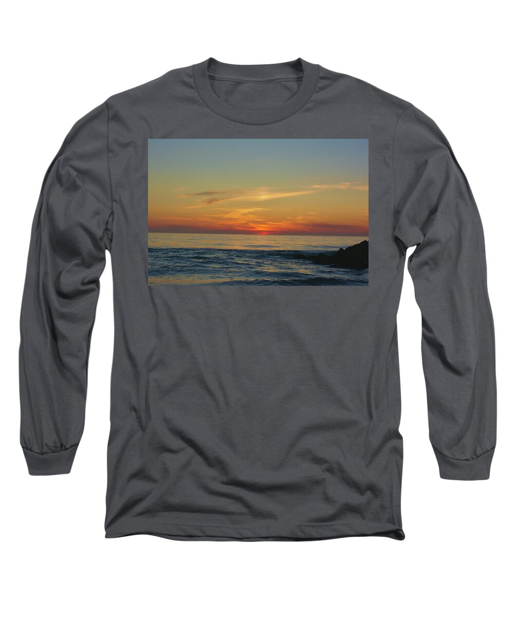 Sunrise Long Sleeve T-Shirt featuring the photograph Asbury Park NJ Sunrise by Lucia Vicari