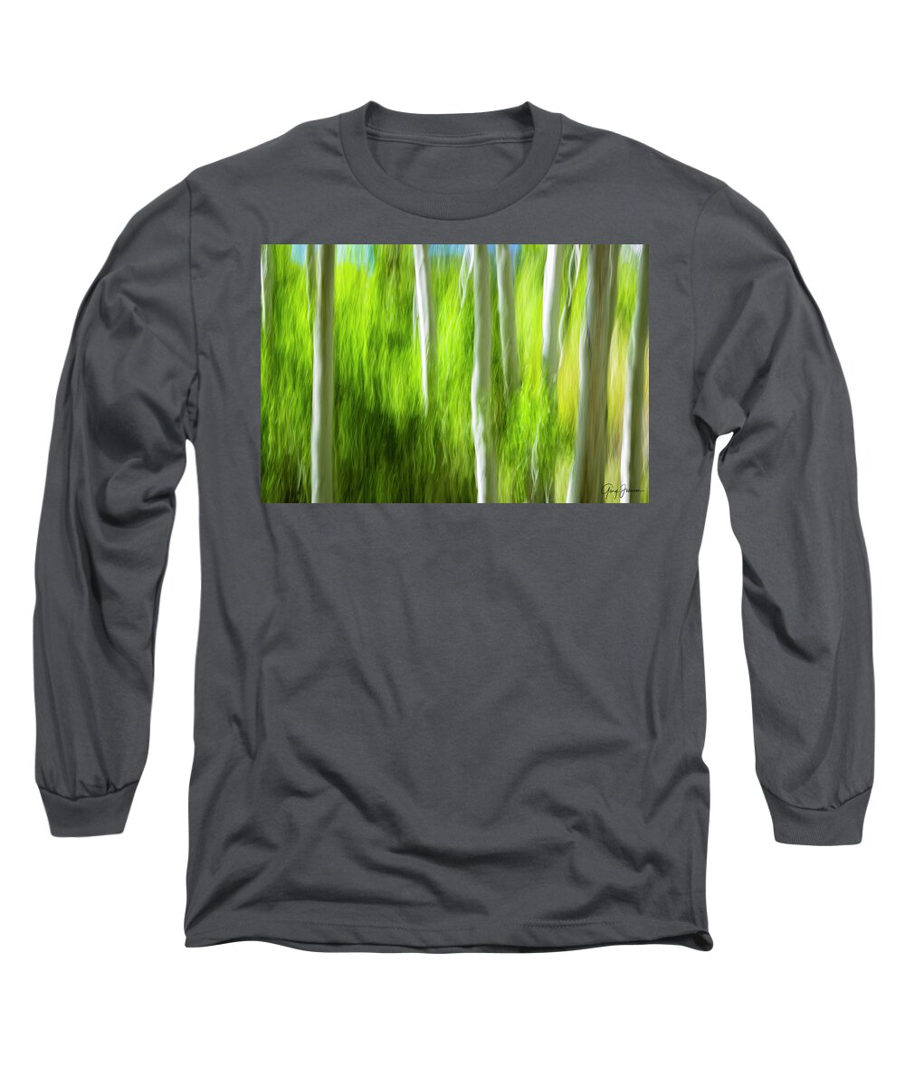 Aspen-trees Long Sleeve T-Shirt featuring the photograph Aspen Illusions by Gary Johnson