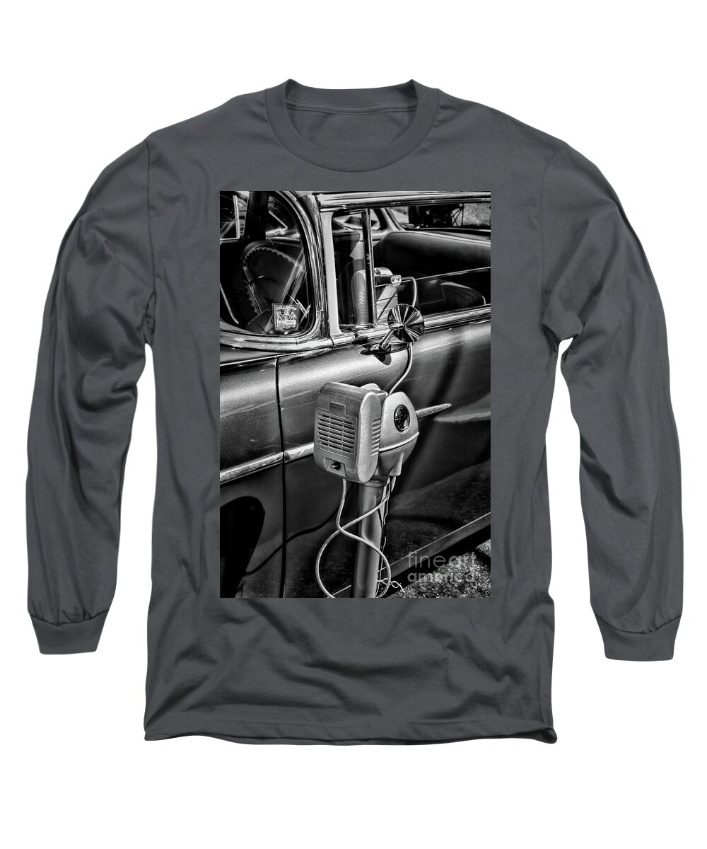 Paul Ward Long Sleeve T-Shirt featuring the photograph At the Drive In Movie black and white by Paul Ward