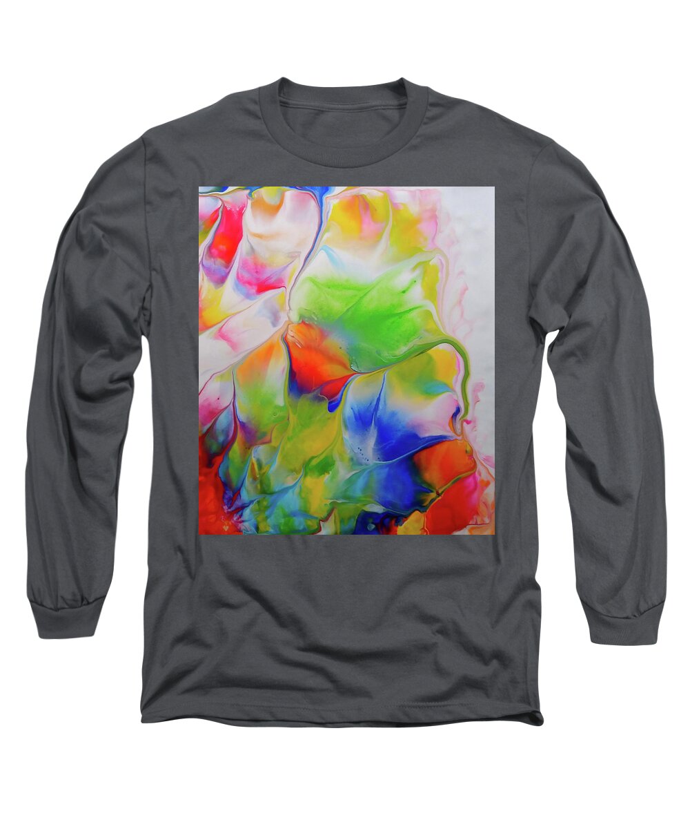 Rainbow Colors Abstract Nature Long Sleeve T-Shirt featuring the painting Autumn Close Up by Deborah Erlandson