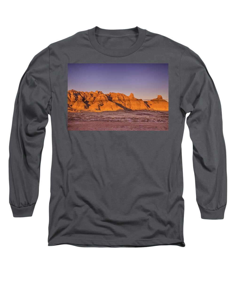 Bisti Badlands Long Sleeve T-Shirt featuring the photograph Autumn sunset at Bisti Badlands by Kunal Mehra