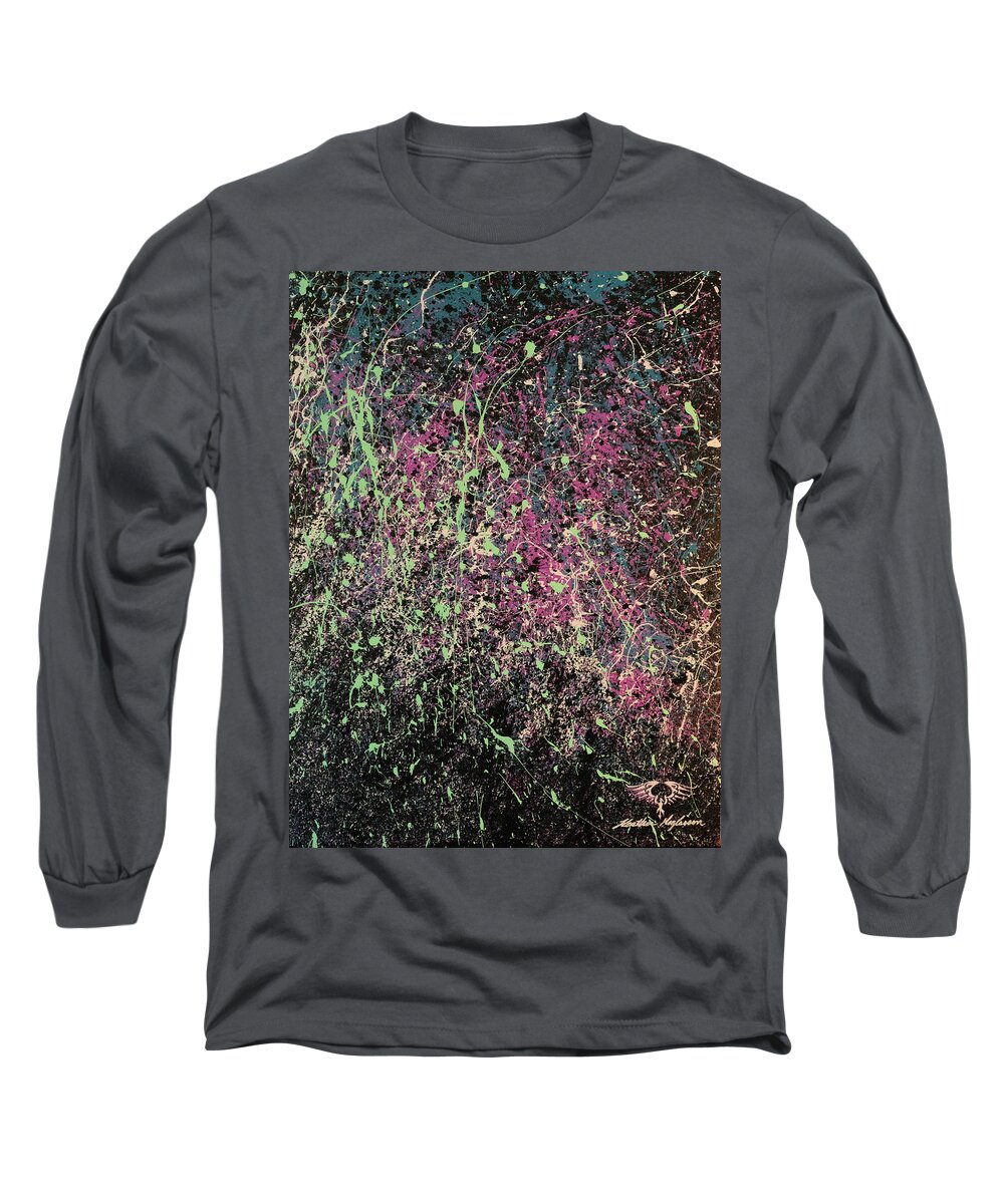 Abstract Long Sleeve T-Shirt featuring the painting Awakening by Heather Meglasson Impact Artist