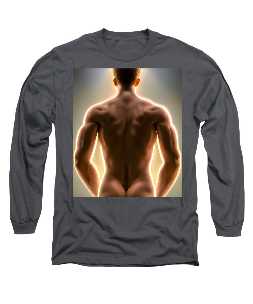Homoerotic Long Sleeve T-Shirt featuring the digital art Backlit by Homoerotic Art