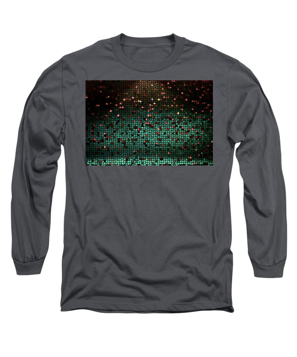 Bar Long Sleeve T-Shirt featuring the digital art Bar light stained glass by Lisa Stanley